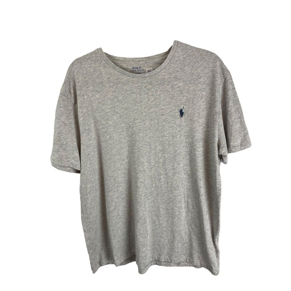 Large Polo Ralph Lauren Men's Gray Short Sleeve Tshirt Cottton